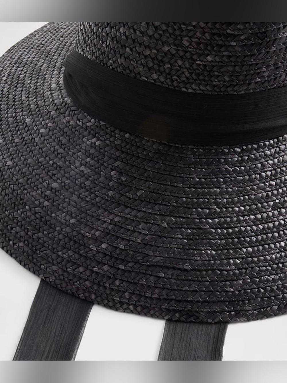 Gap black wide brim straw hat with tie.size S/M. NWT. - Picture 3 of 5